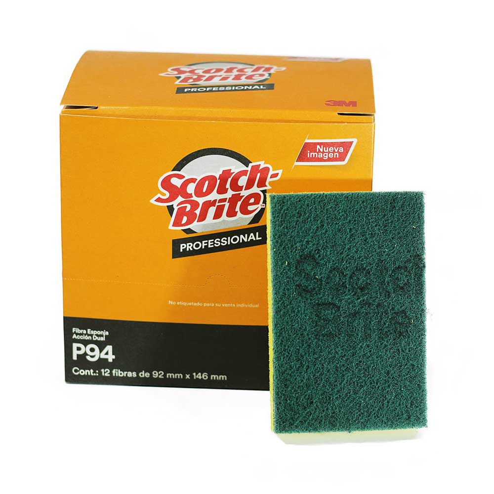 FIBRA VERDE CON ESPONJA P-94 3M SCOTCH-BRITE